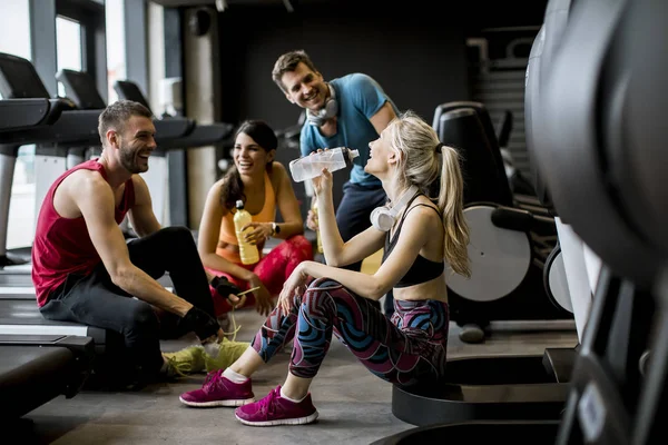 Vivere la palestra. persone che parlano in  palestra